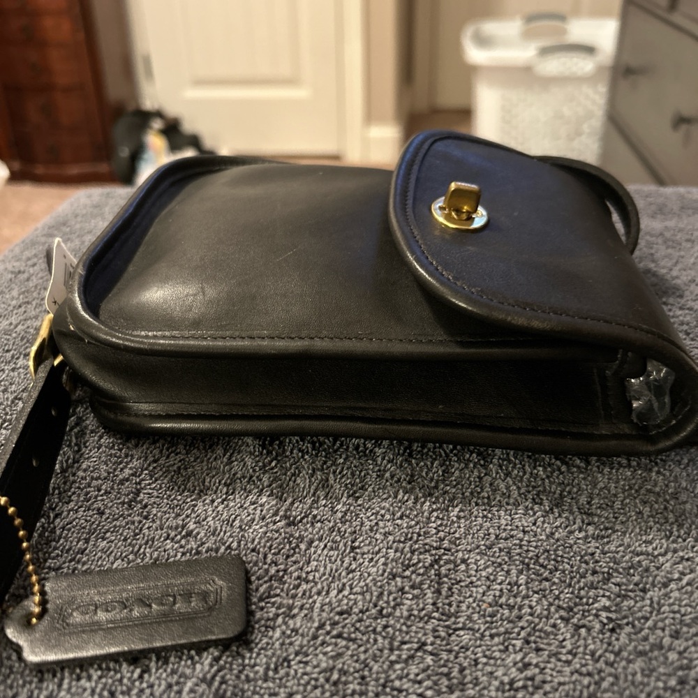 Coach Black Leather Crossbody Bag with Gold Hardware - Picture 5 of 10